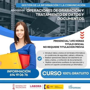 ADGG0508 Operaciones de Tratamiento de datos y documentos | 510 HORAS