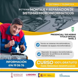 IFCT0309 Montaje y reparación de sistemas microinformáticos | 510 HORAS