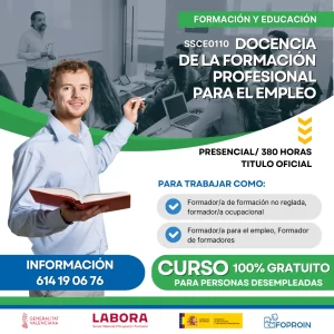 SSCE0110 Docencia de la formación profesional para el empleo | 380 HORAS
